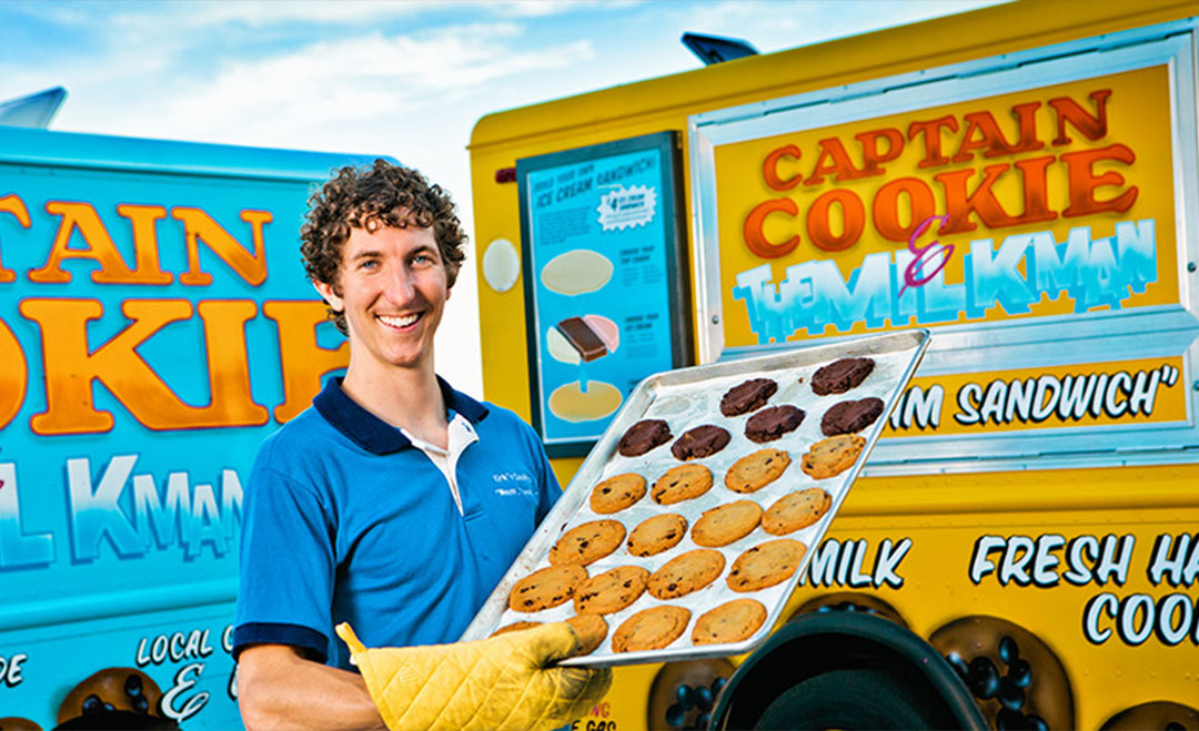 Kirk Francis serving freshly made cookies