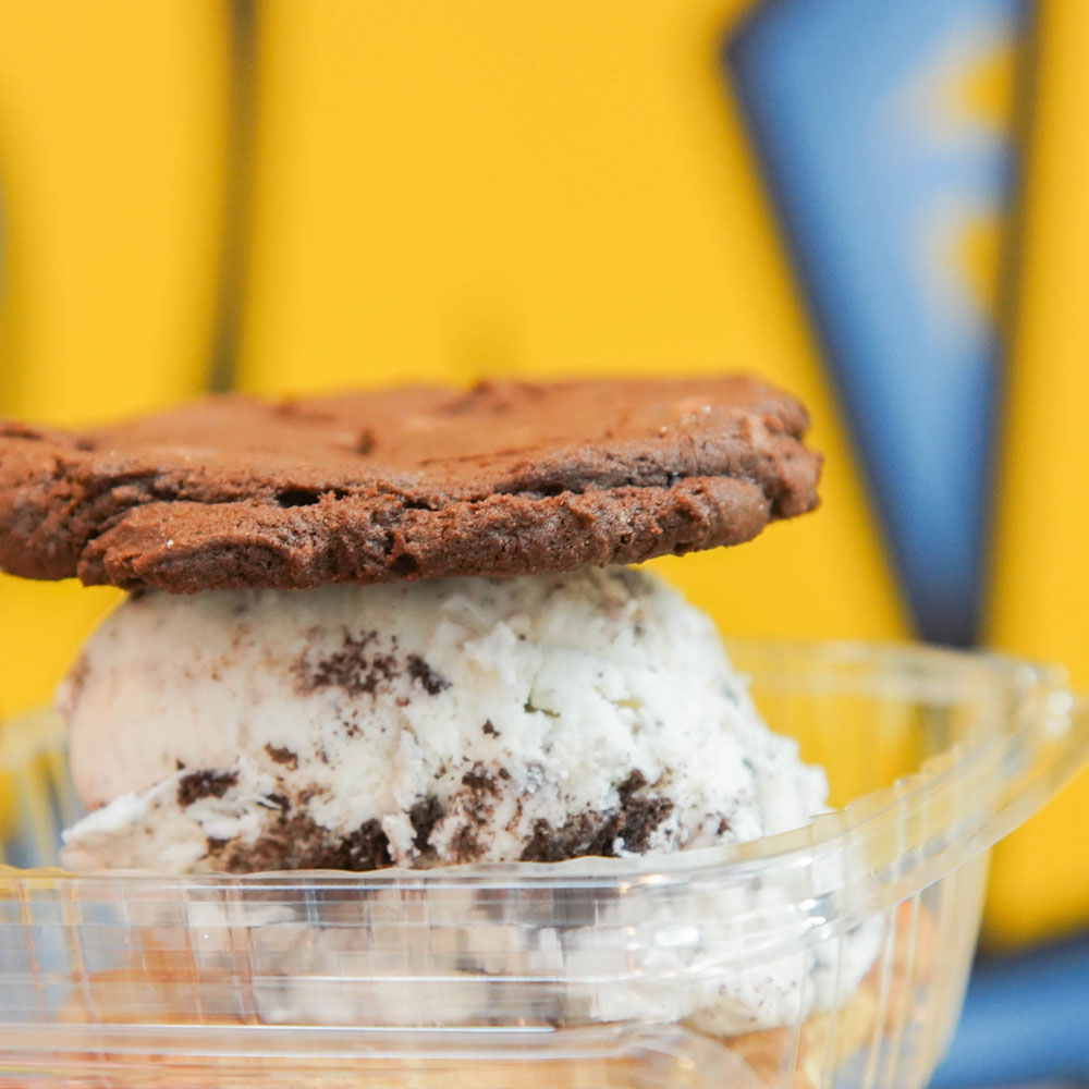 Handmade Ice Cream Sandwich with cookies made from scratch and Ice Cream from local creamery