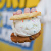 Handmade Ice Cream Sandwich with cookies made from scratch and Ice Cream from local creamery
